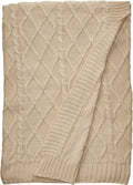Oversized Cable Knit Throw, 50 x 70, Light Sand Z427