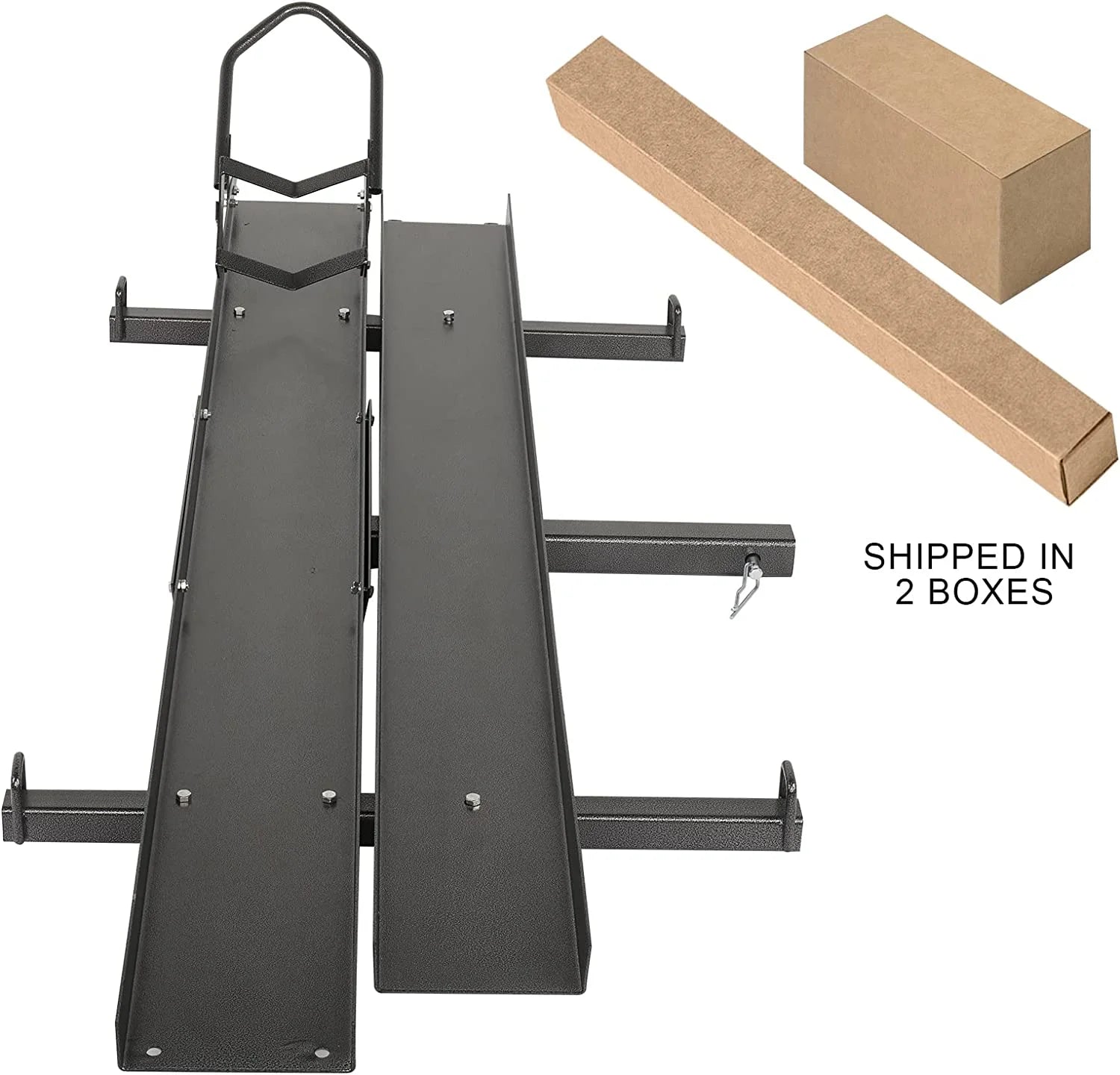600LBS Steel Hitch Mount Motorcycle Carrier with Loading Ramp Q3882