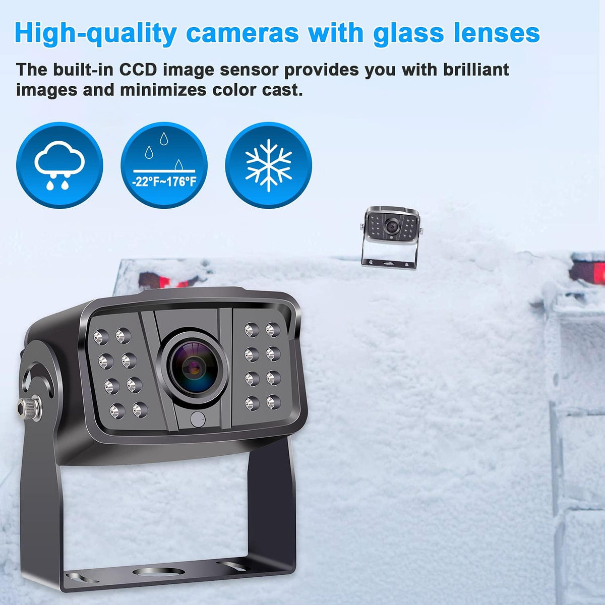 Wireless 4 Rear View Cameras with 7" Monitor for RVs E44569
