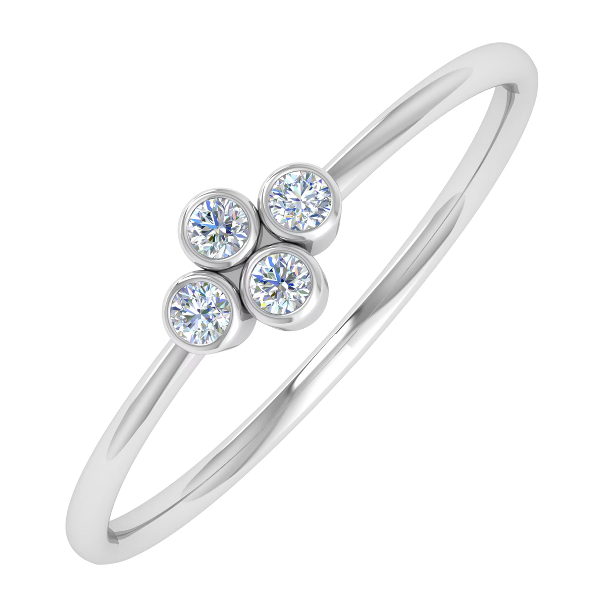 0.04 Carat Diamond Stackable Ring in 10K White Gold Ring Size 6 D7154