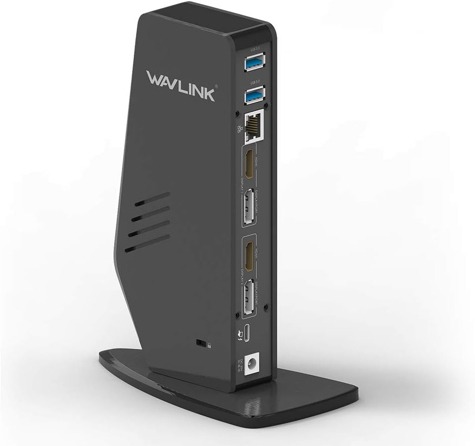 USB 3.0 Universal Laptop Docking Station with 60W Charging, Dual Monitor (2 HDMI & 2 DP, Gigabit Ethernet, 6 USB 3.0) V79734