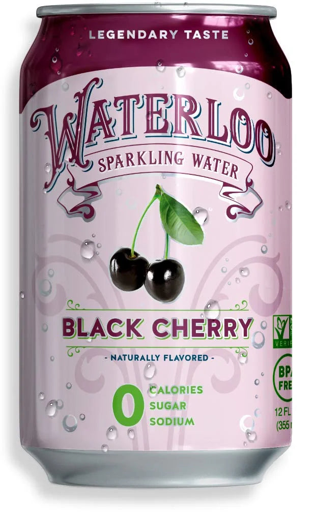 Black Cherry Sparkling Water 12 Fl Oz Can Pack of 18 Q960