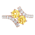 1.98ct Round Cut Yellow Simulated Diamond 14k Pink Rose Gold Engagement Ring Size 7.75 X47834