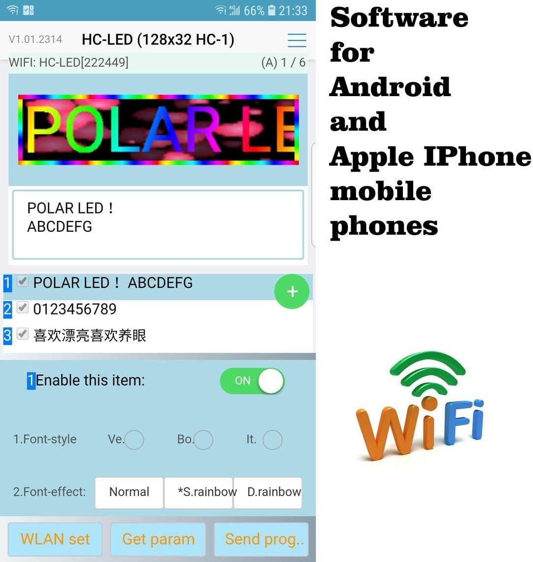 40" x 8" LED RGB Sign V726
