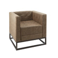 Brown Upholstered Accent Chair with Metal Base C742