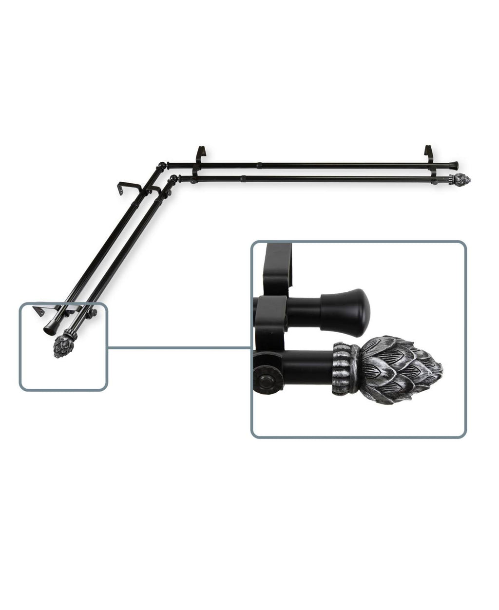 Black Double Window Rod U326385