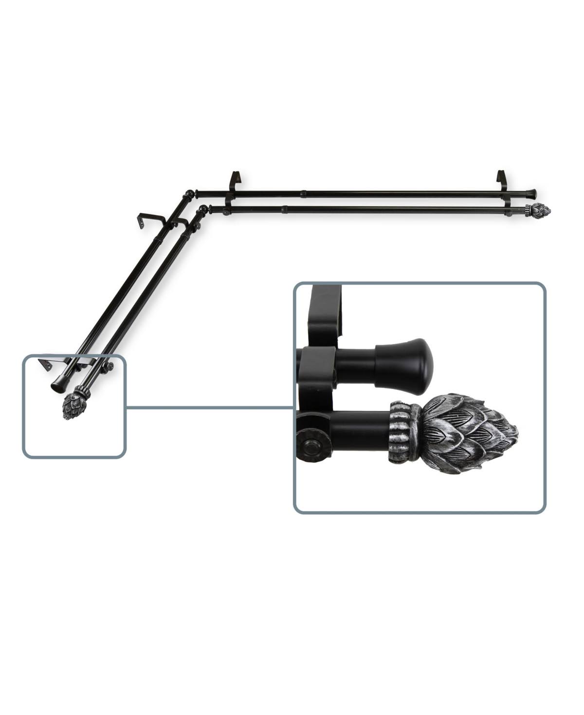 Black Double Window Rod U326385