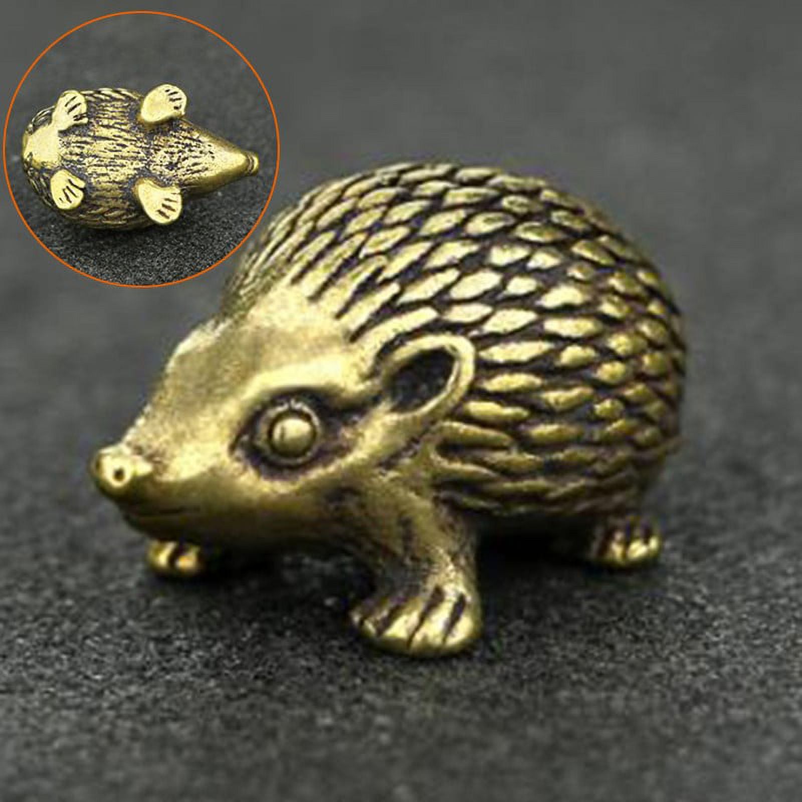 Brass Hedgehog Statue Home Decor Ornaments T4359
