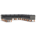 12 Piece Poly Rattan Garden Set with Cushions Gray A336722
