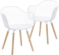 White Molded Plastic Shell Arm Chair, Set of 2 Y3377
