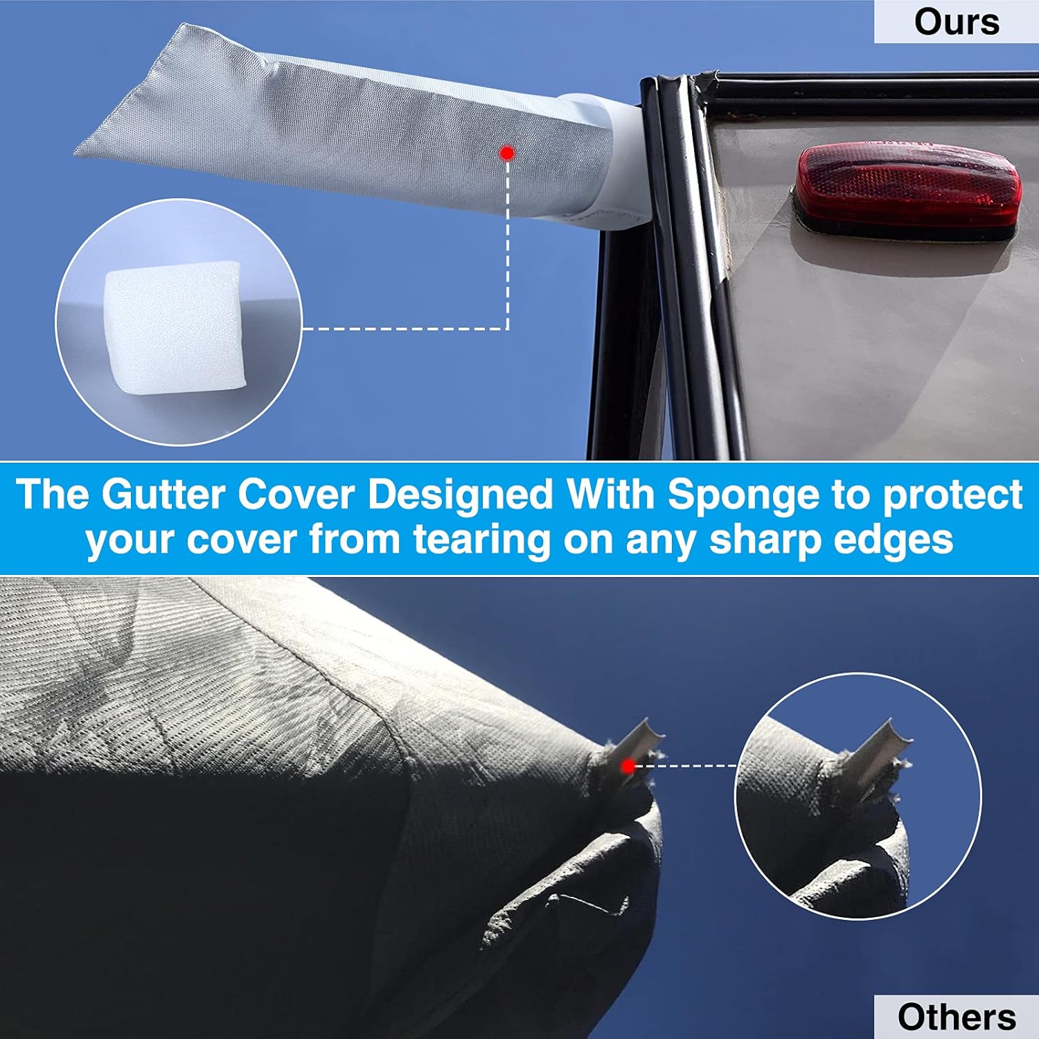 Ripstop Waterproof 5th Wheel Camper Cover with Adhesive Repair Patch C867