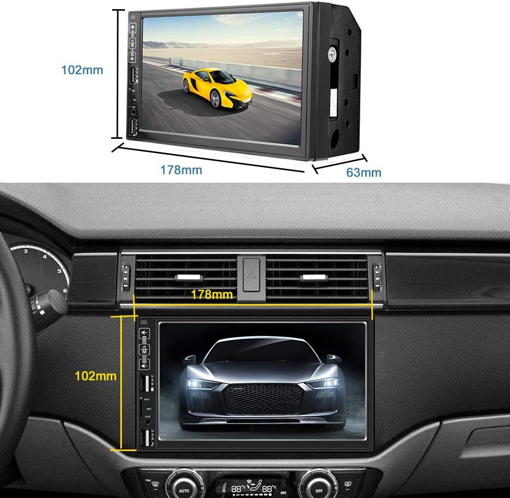7” Touch Screen Double Din Car Stereo with Bluetooth Backup Camera A267712