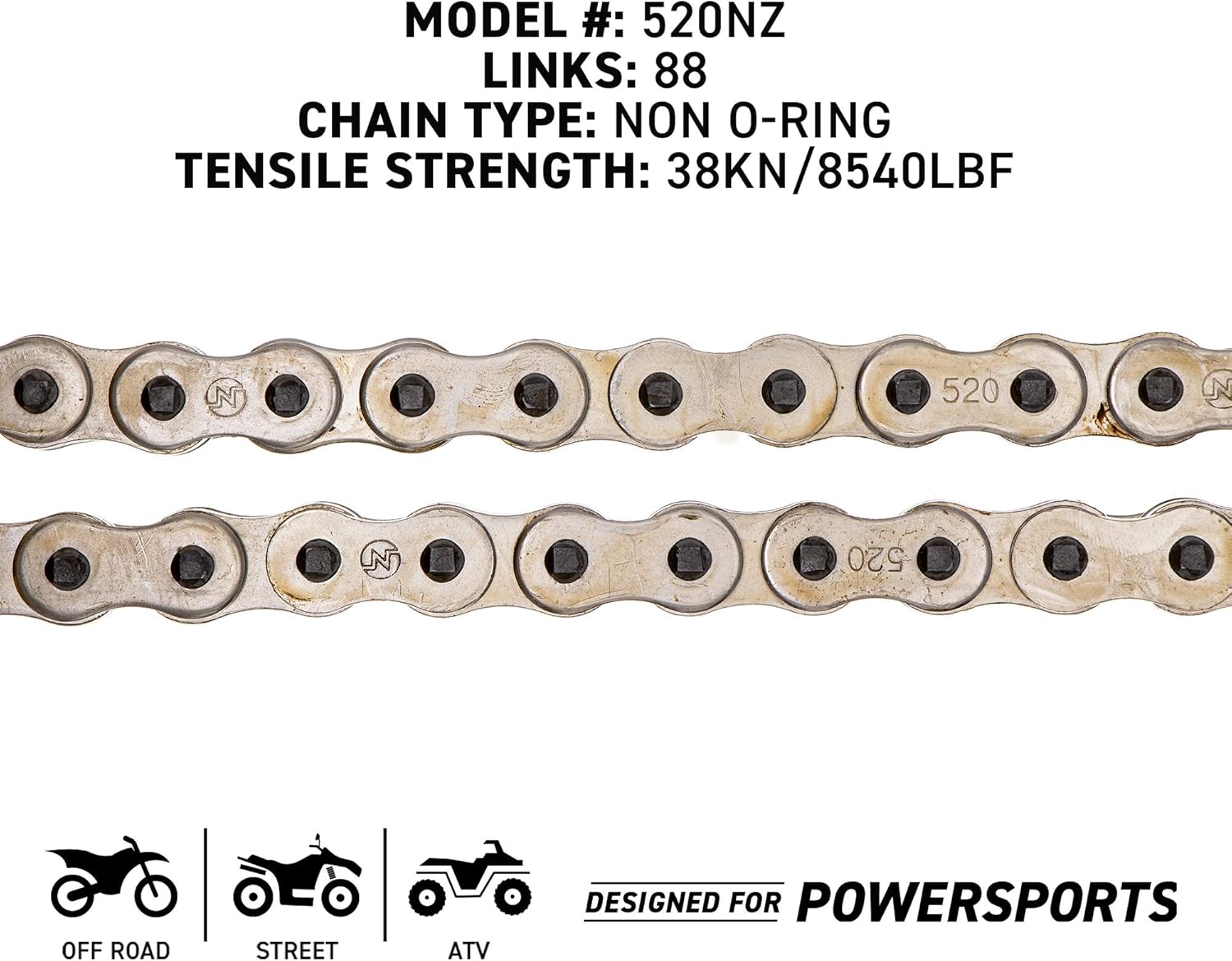 Drive Sprocket Chain Combo Front 12 Rear 40 Tooth 520NZ Standard 88 Links Pack of 2 H98933