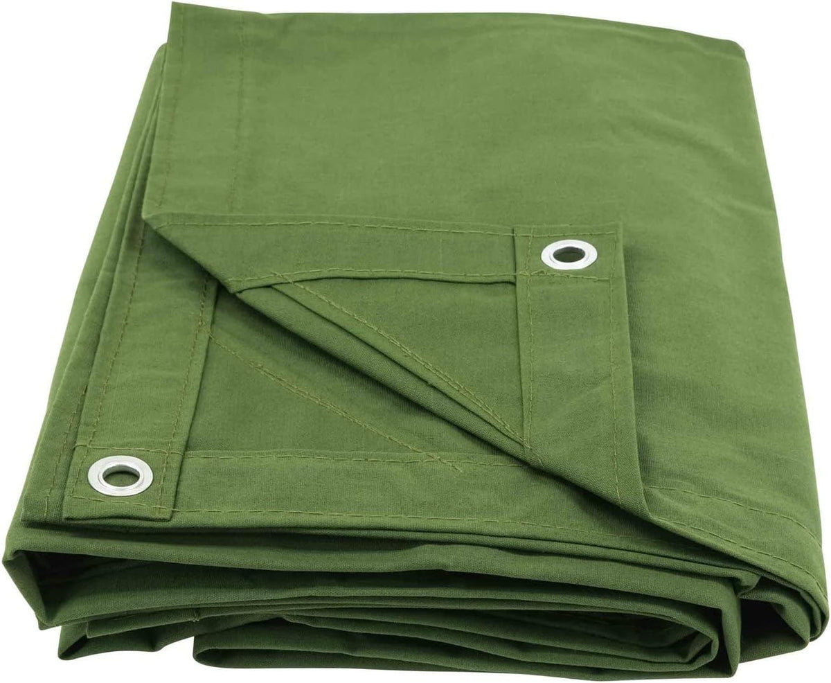 Green Canvas Tarp 12oz Water Resistant 12' x 20' Pack of 2 W192329