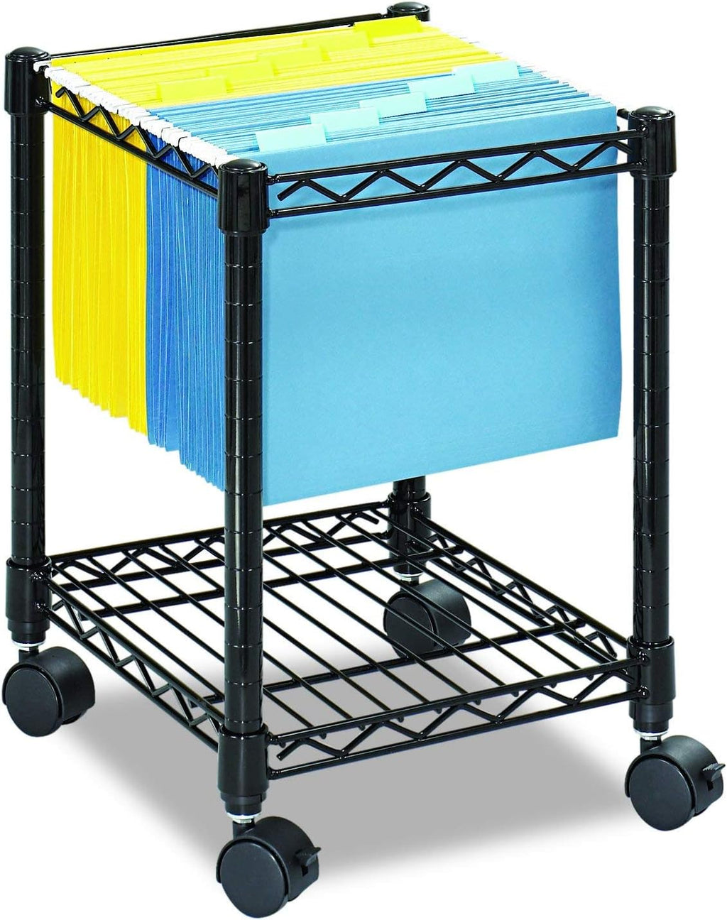 Black Compact Mobile Letter Size File Cart Q3257