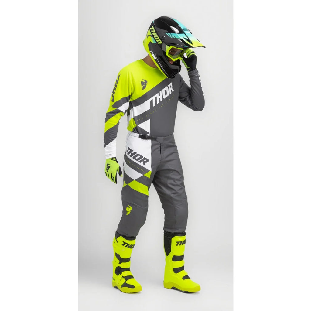 Youth Sector Checker Motocross Jersey Pant Combo Charcoal/Acid D2721