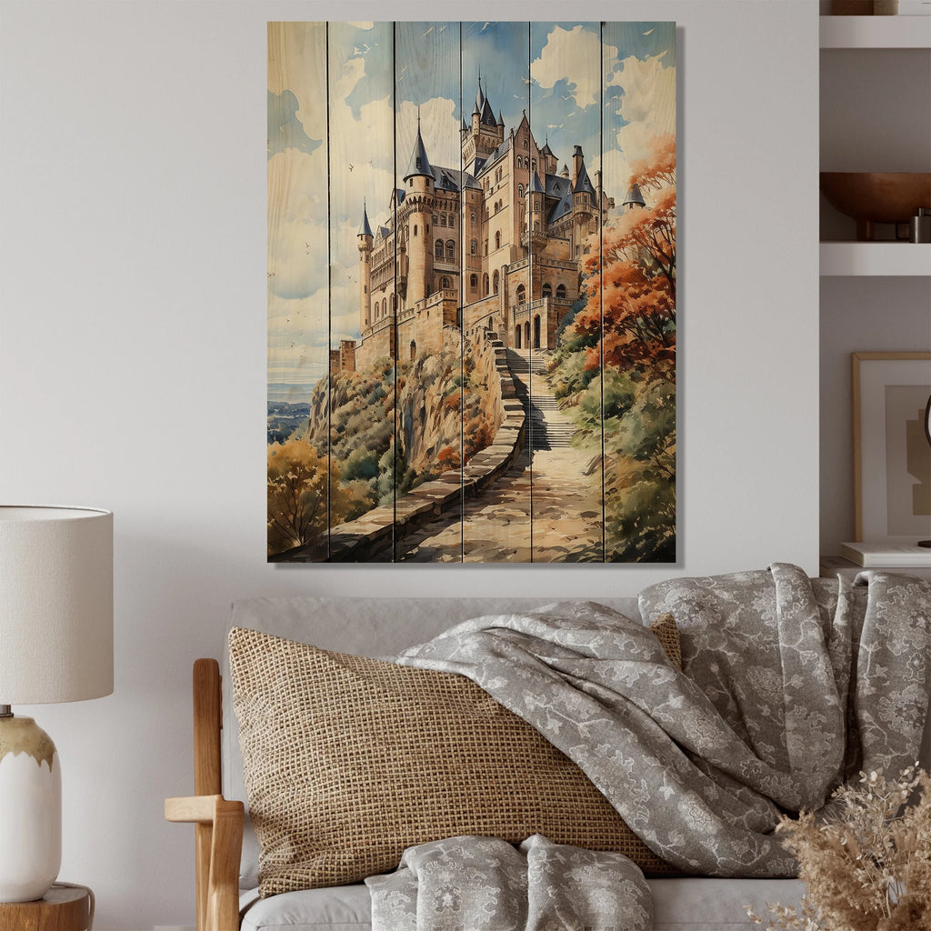 Natural Pine Wood Cityscapes Print D1191