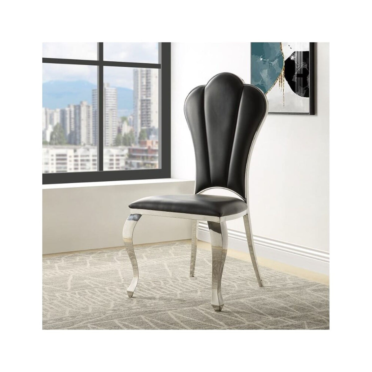 Black Side Chair Set of 2 Q191
