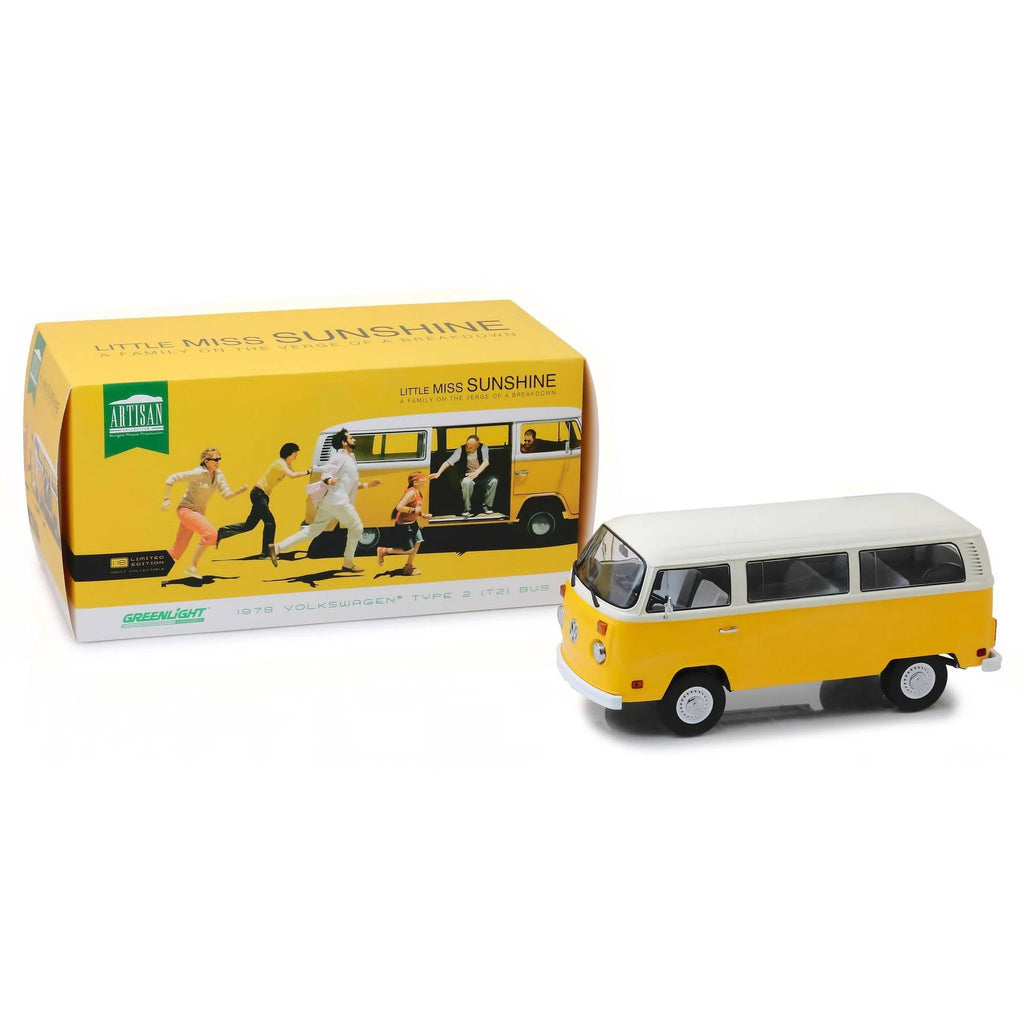 1978 Volkswagen Type 2 Bus Yellow with White Top 1/18 Diecast Model S60864