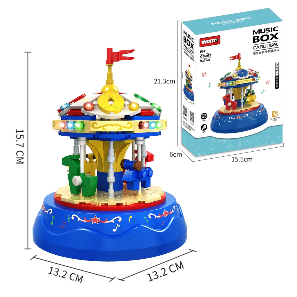 Yellow&Blue 222pcs Music Box Building Blocks E6683