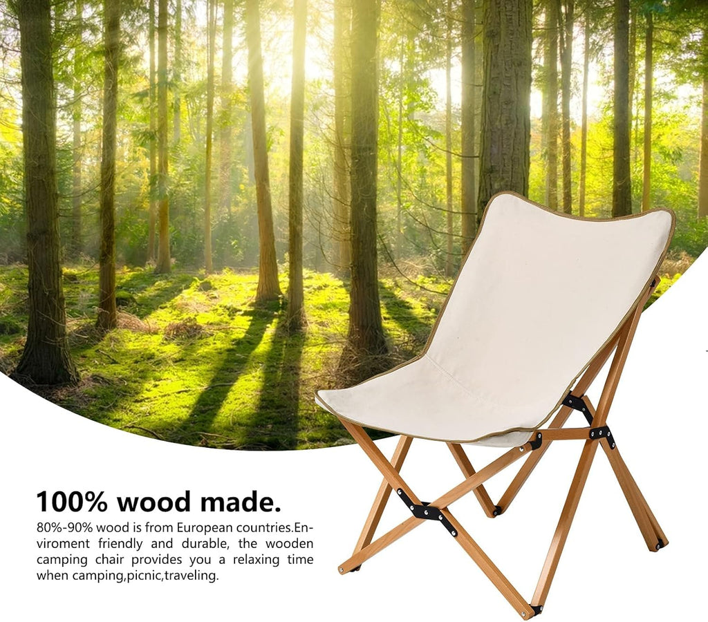 Wood Camping Chair with Carry Bag F264611
