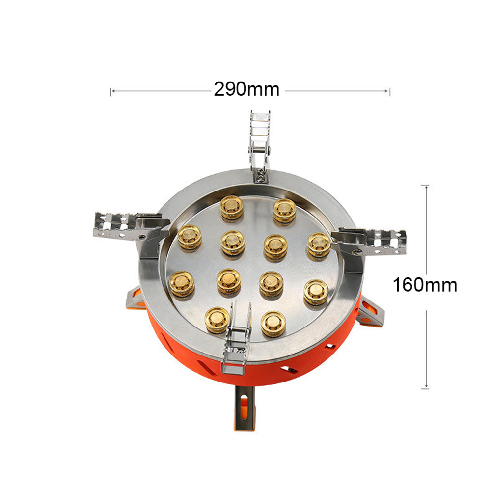 12-Core 21800W Windproof Camping Stove with Piezo Ignition Adjustable Valve Storage Bag R94766