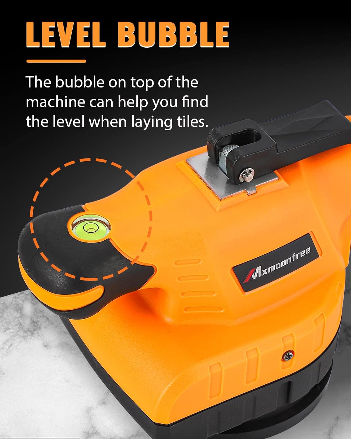 Tile Vibration Machine with Suction Cup, Storage Case, 2 Pcs 2000mAh Battery (Orange) G9633