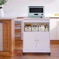 White Wooden Microwave Cart with 1 Drawer N5833