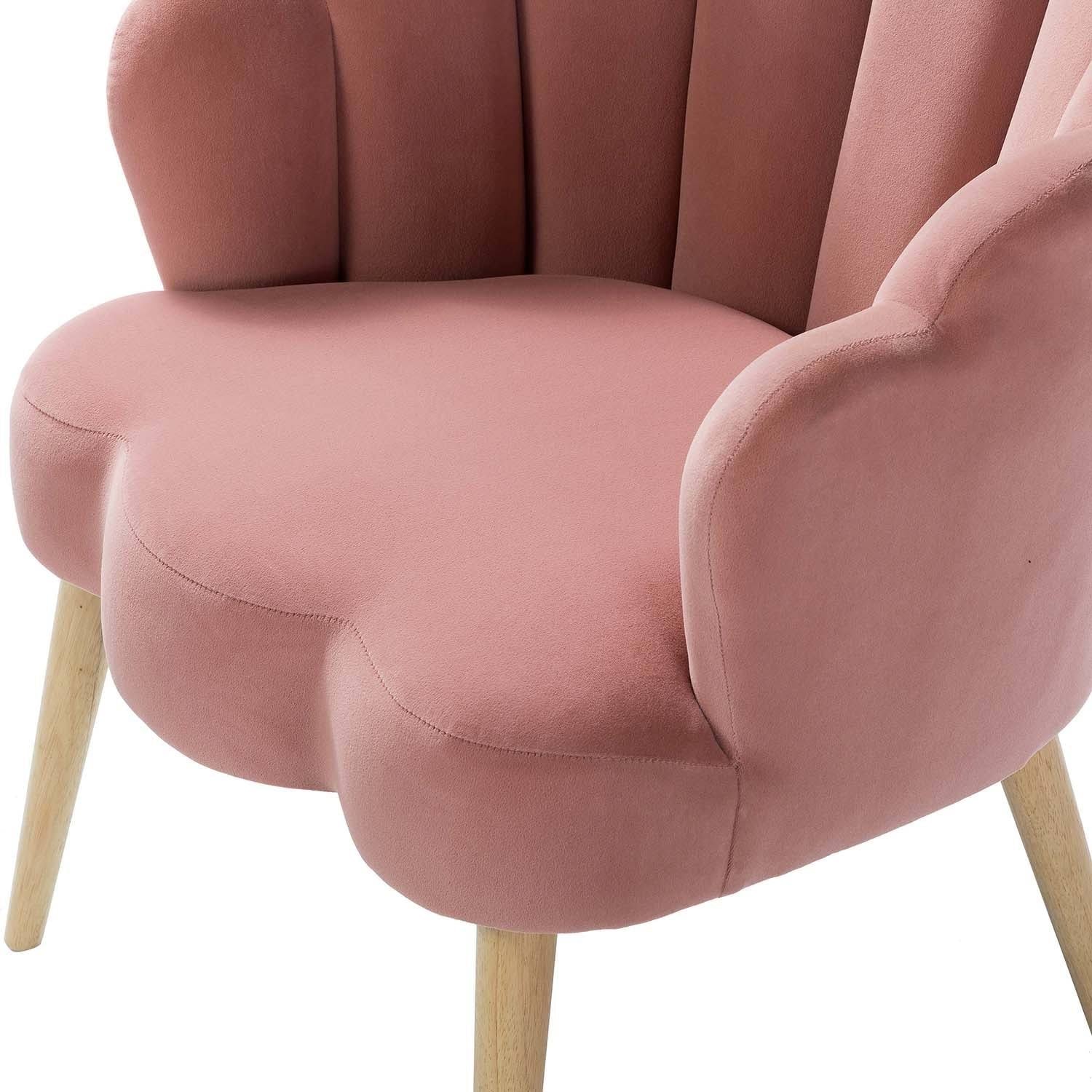 Scalloped Velvet Arm Chair with Tufted Back, Set of 2 - Green I24297