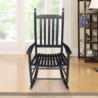 Black Slat Back Rocking Chair N307