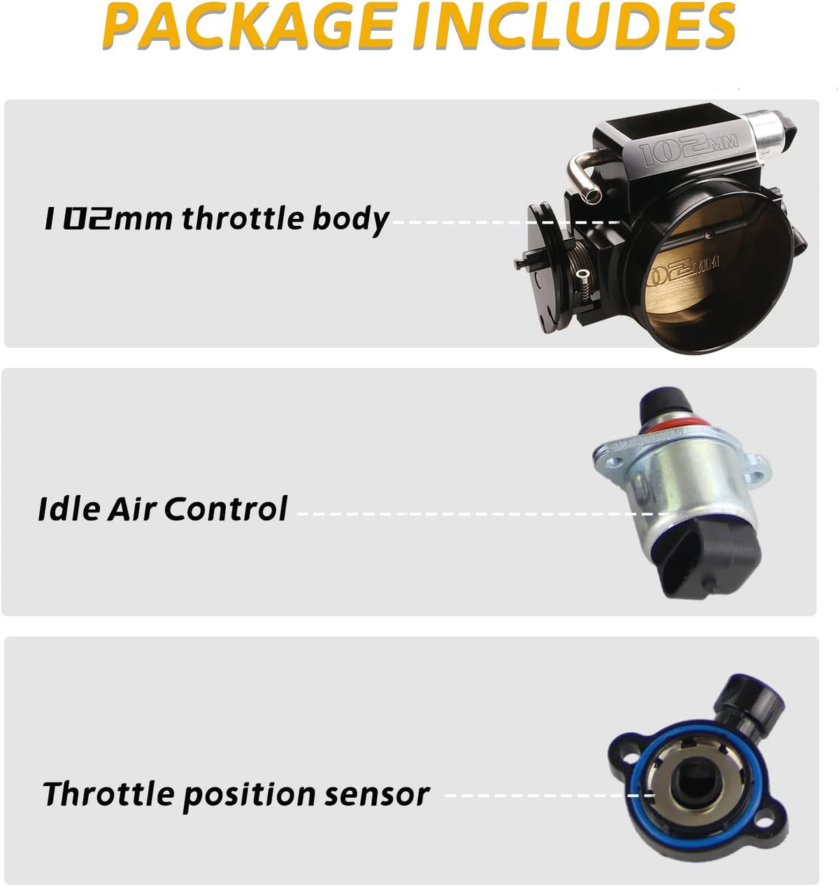 102mm Throttle Body Assembly with Position Sensor TPS IAC X47905