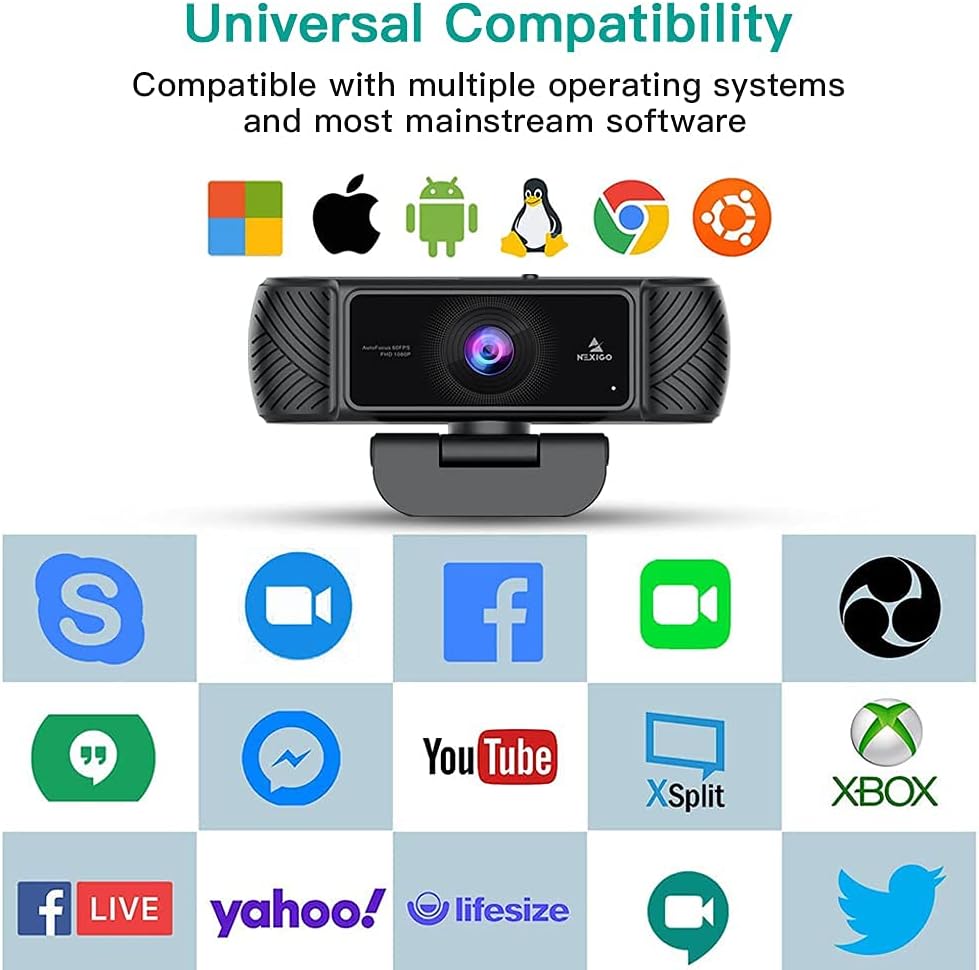 1080P Webcam with Microphone and Privacy Cover Z48775