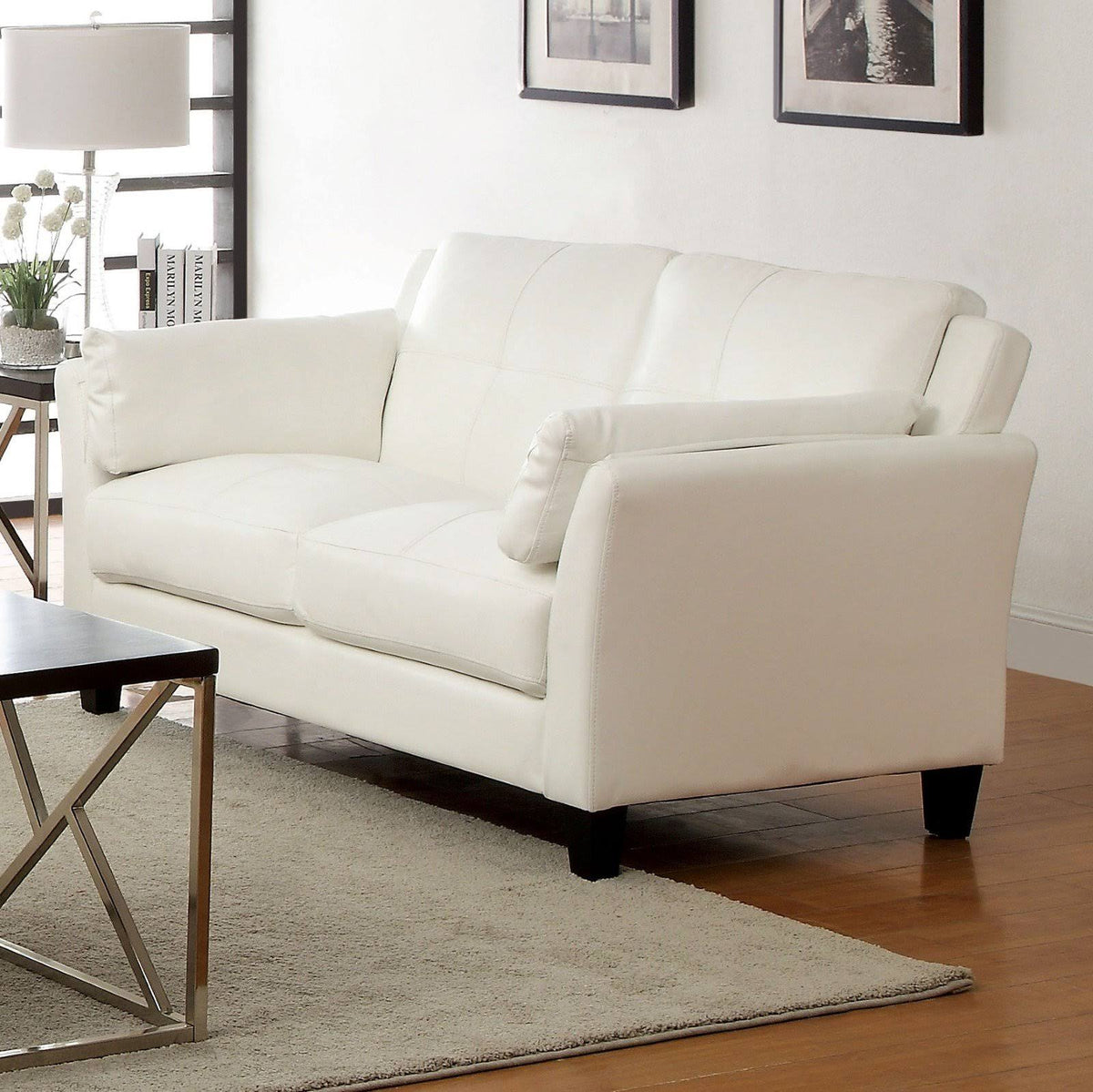 White Loveseat C47936