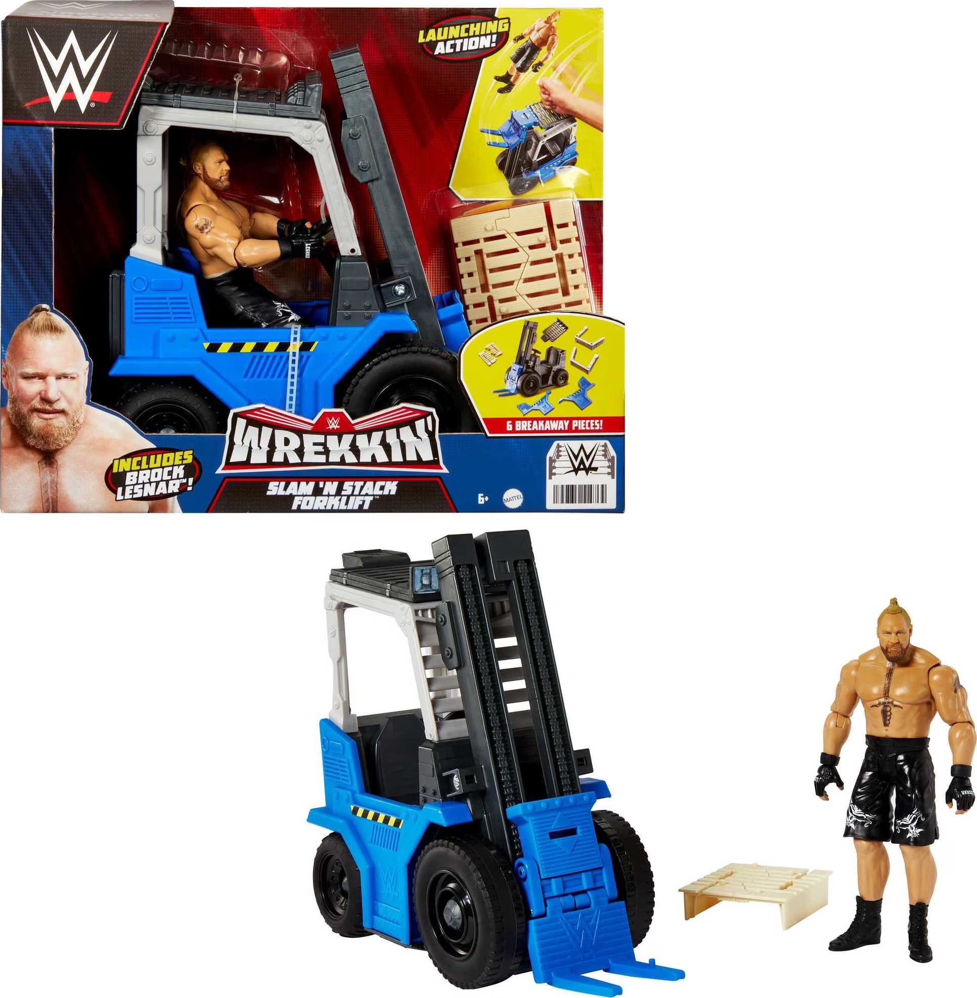 WWE Wrekkin' Slam 'n Stack Forklift Breakaway Vehicle with Action Figure (6-inch) R774928