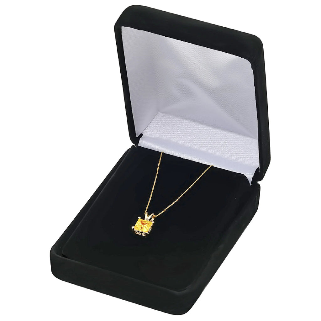 18K Yellow Gold Citrine Pendant with 18" Chain U2123