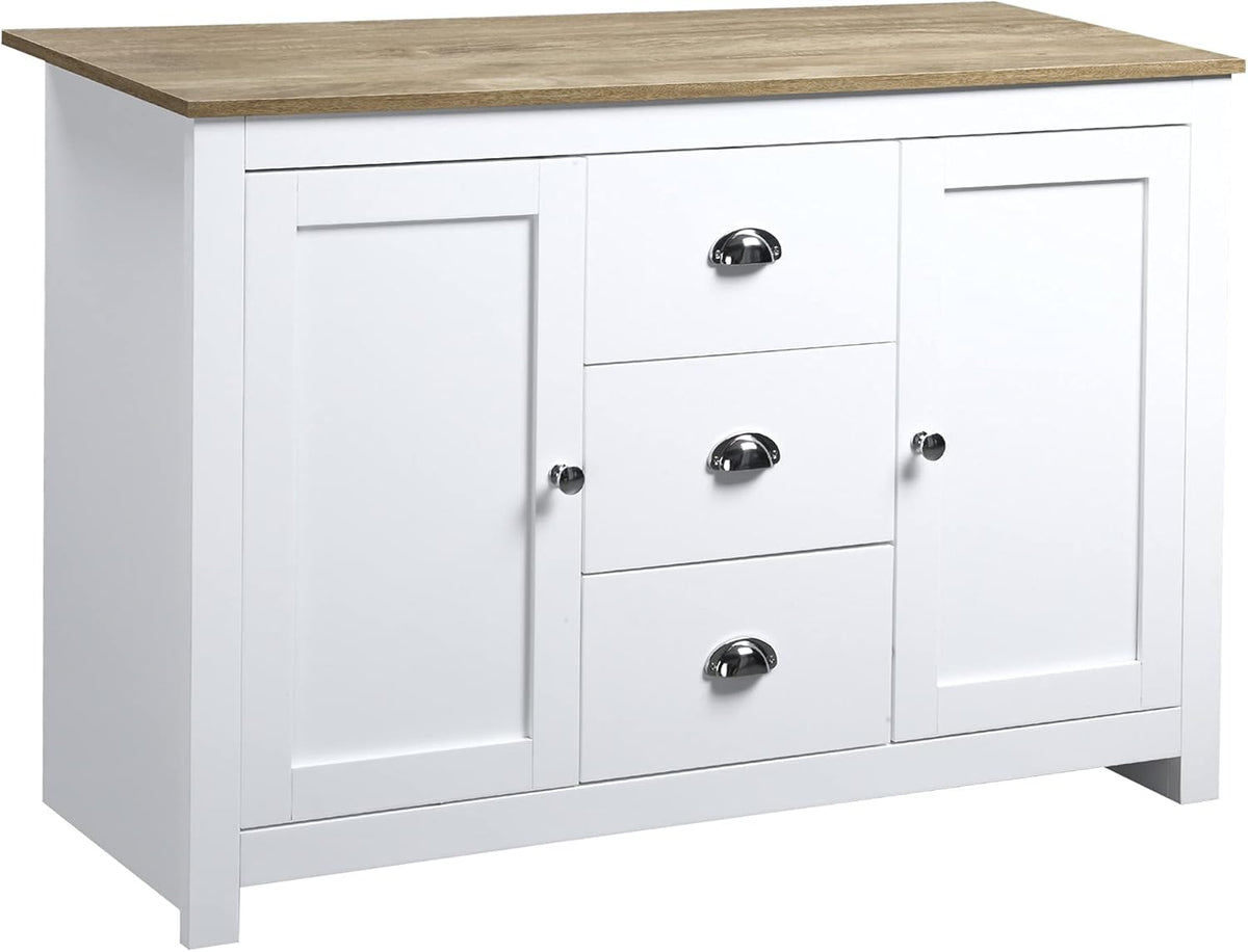 White Kitchen Sideboard with 3 Drawers T4319