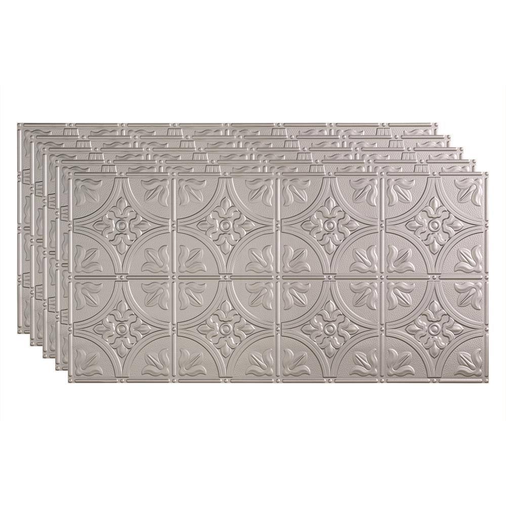 Argent Silver Glue Up Ceiling Tile 5 Pack T305399