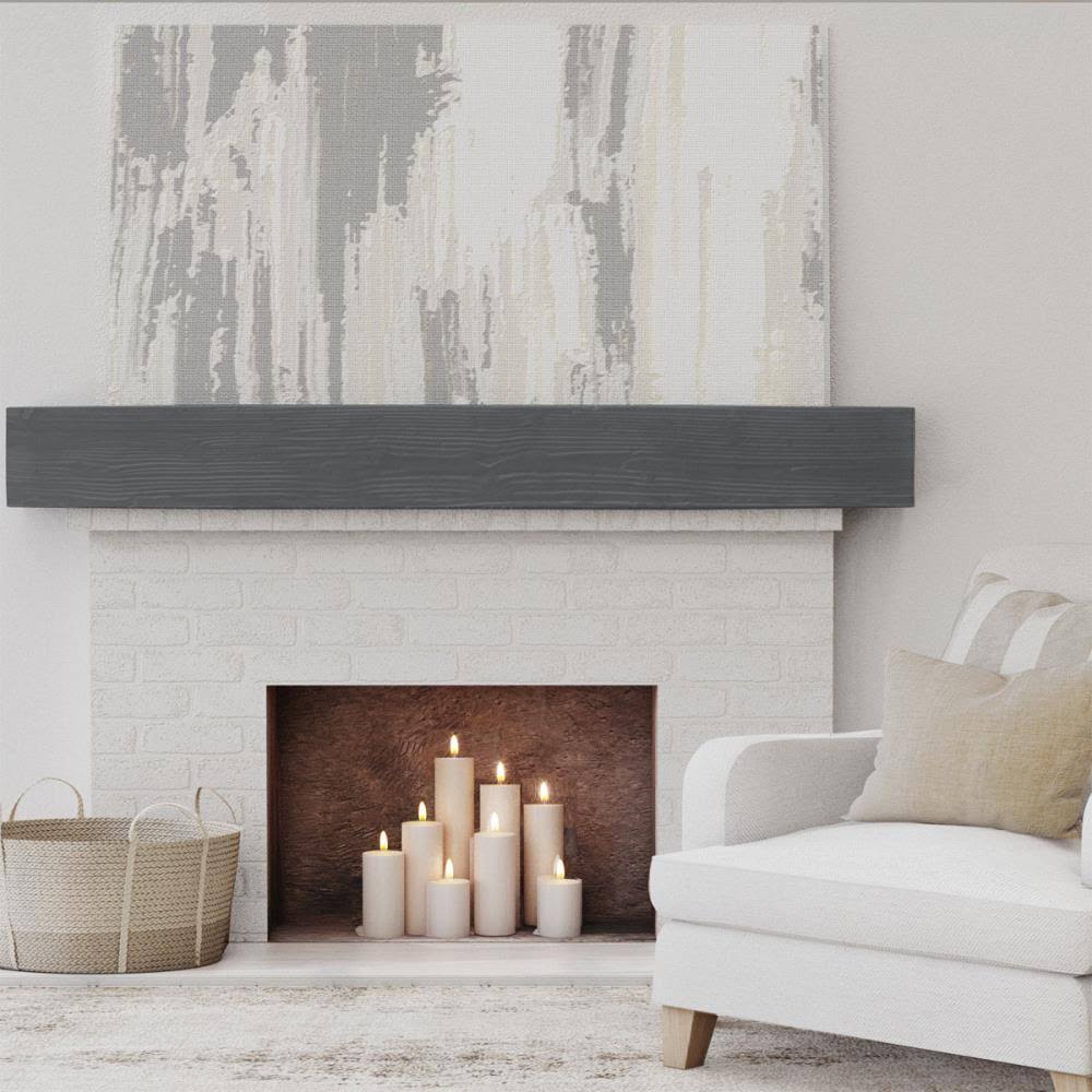 Sandblasted Faux Wood Fireplace Mantel, Aged Ash W742471