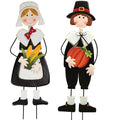 Pilgrim Boy and Girl Metal Lawn Stakes Set Q5875