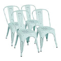 Set of 4 Distressed Style Metal Chairs Z239