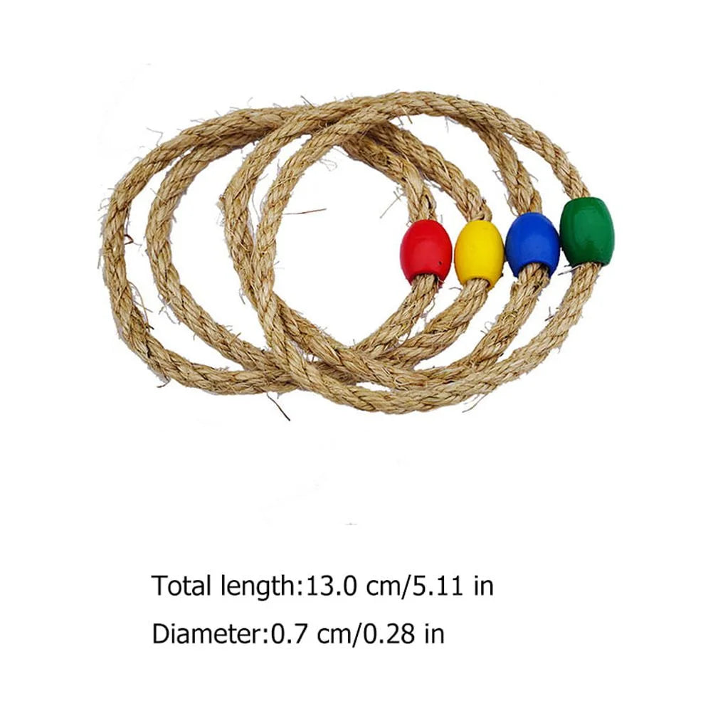 8 PCS Wooden Ring Toss Game Outdoor Toy W18583