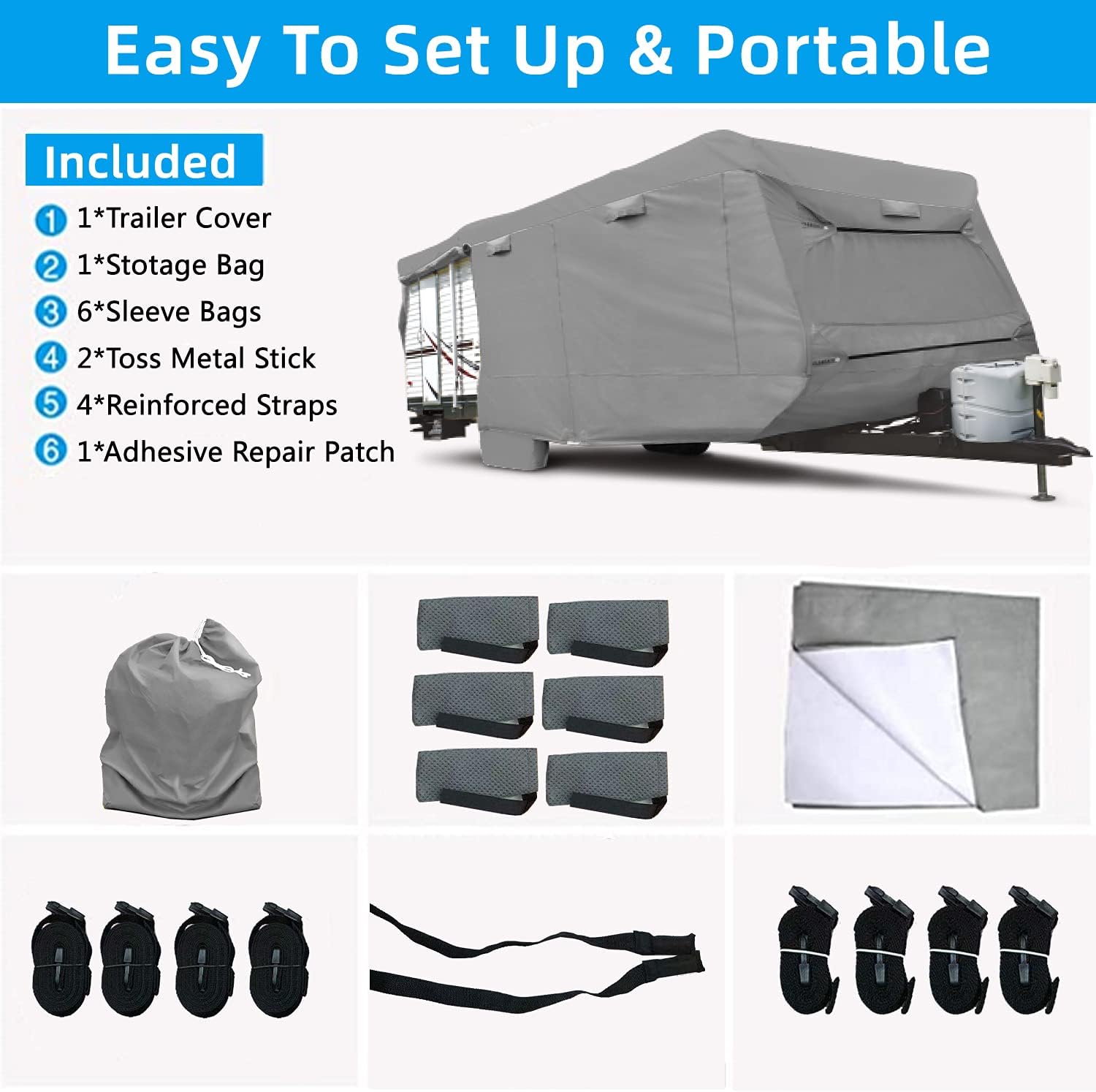 Thick 4 Layers Waterproof Travel Trailer Cover G425561