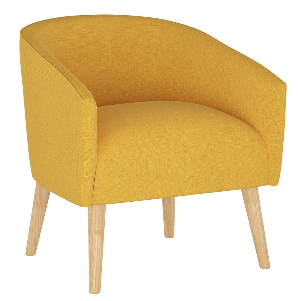 French Yellow Linen Arm Chair N89308