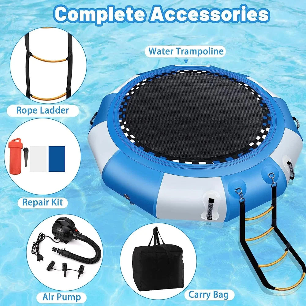 6.5ft Inflatable Water Trampoline Floating Bouncer Swim Platform J417