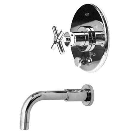 French Gold Tub and Shower Trim Plate with Cross Handle P787