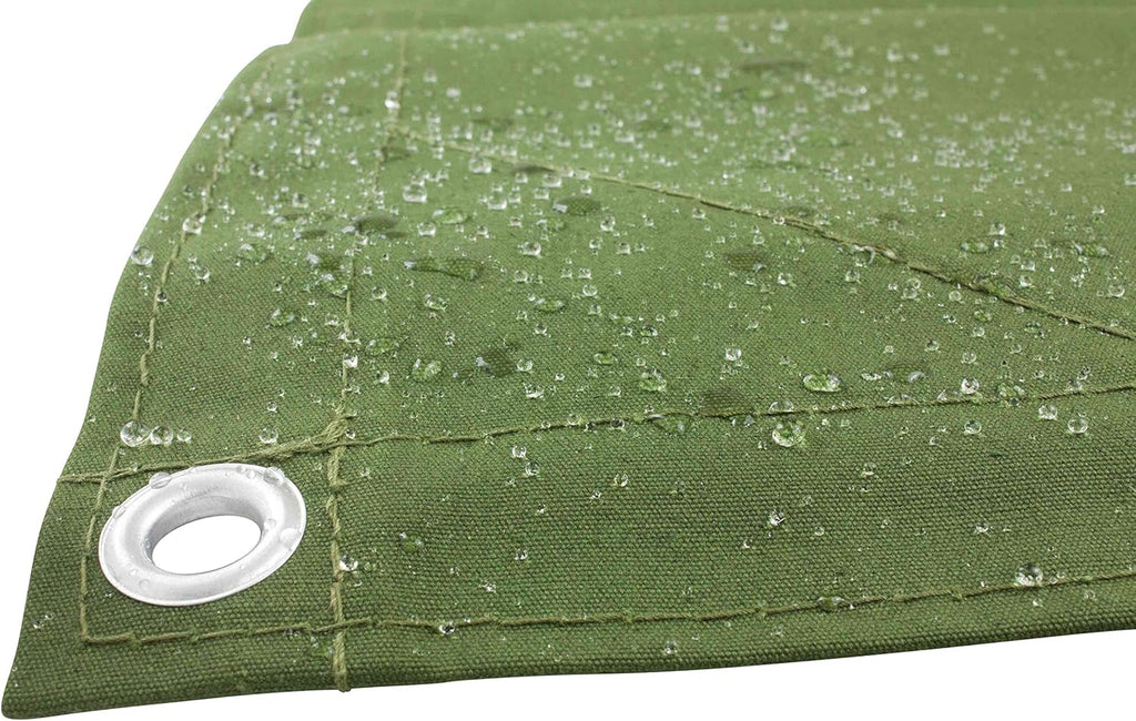 Green Canvas Tarp 12oz Water Resistant 12' x 20' Pack of 2 W192329