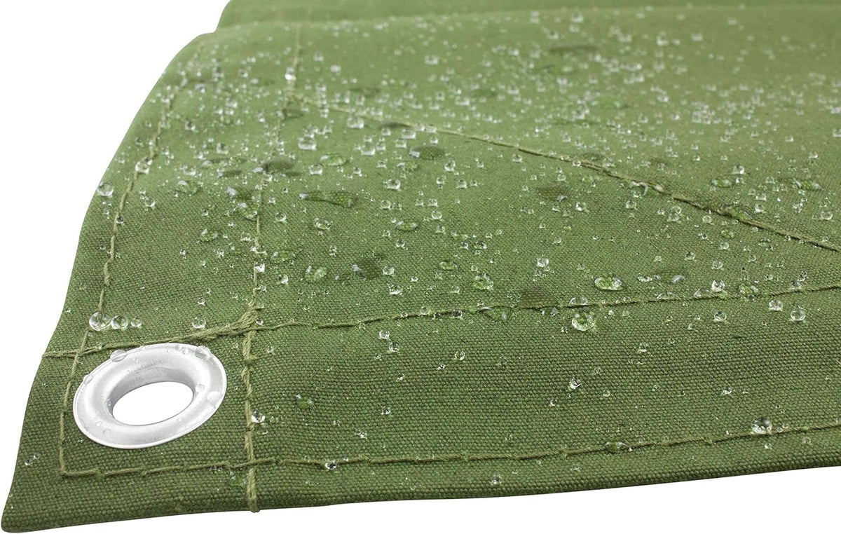 Green Canvas Tarp 12oz Water Resistant 12' x 20' Pack of 2 W192329