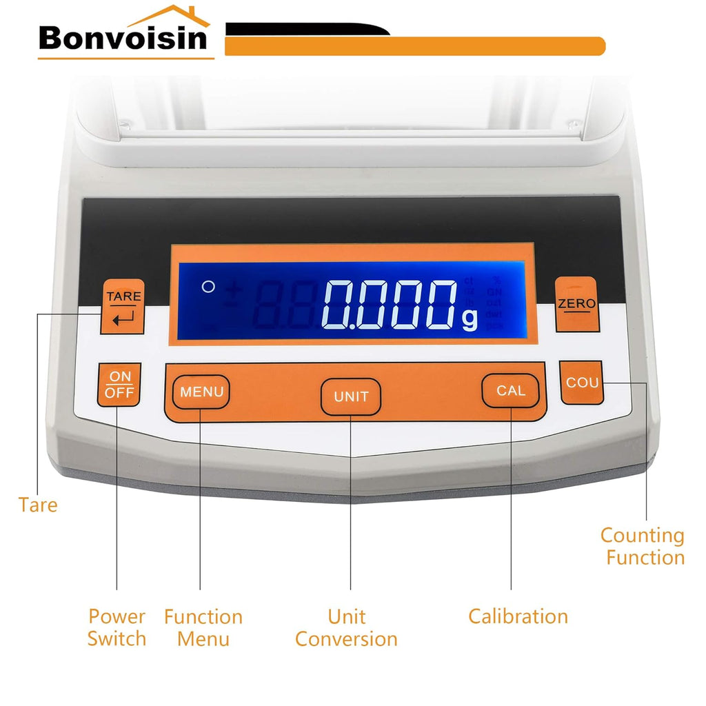 Analytical Balance 300g x 1mg Precision Lab Scale with LCD Display B71512