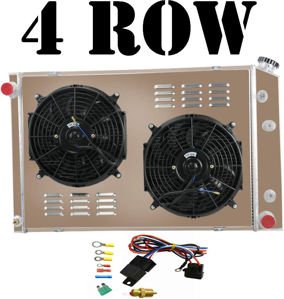 4 Row Core Aluminum Radiator with Fan Shroud and Relay T98830
