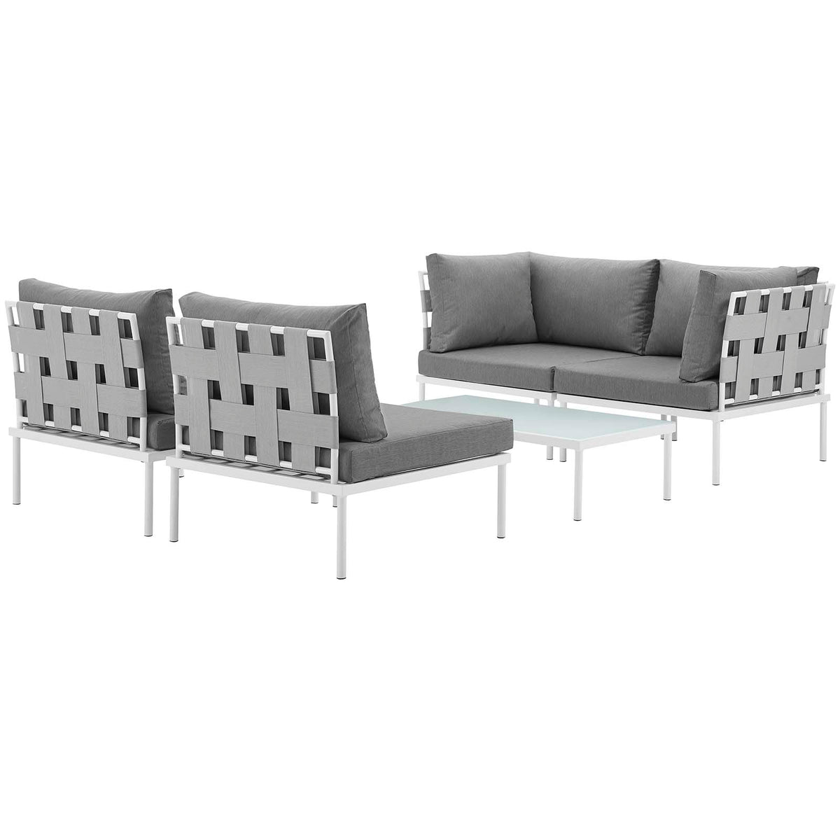 5 Piece Outdoor Patio Aluminum Sectional Sofa Set S847734
